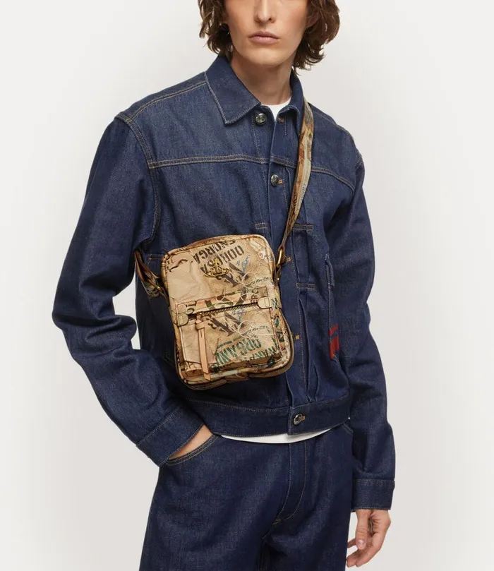 Men Small Jackson Crossbody Satchel Rubbishprint Vivienne Westwood Crossbody Bags