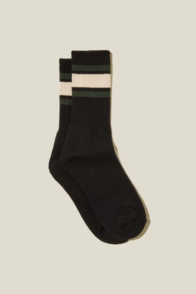 Men Socks and Underwear Cotton On Essential Sock Blackposy Greenivory Triple Stripe Men Socks and Underwear Cotton On Essential Sock Blackposy Greenivory Triple Stripe