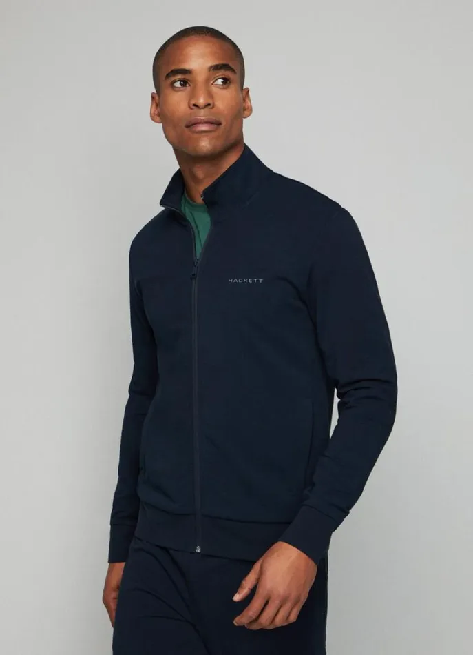 Men Sweatshirts Hackett London Classic Fit FullZip Sweatshirt Navygrey