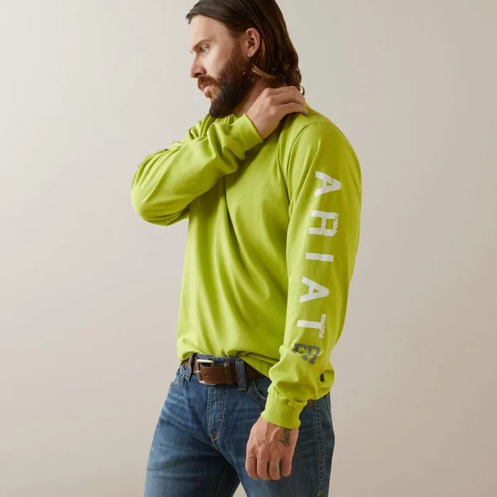 Men TShirts and Polos Ariat FR Roughneck Skull Logo TShirt Bright Lime Men TShirts and Polos Ariat FR Roughneck Skull Logo TShirt Bright Lime