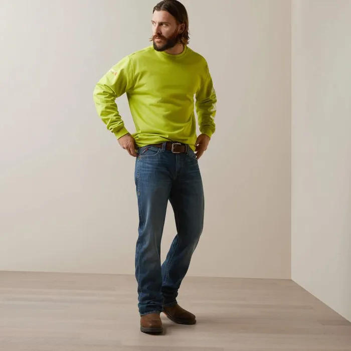 Men TShirts and Polos Ariat FR Roughneck Skull Logo TShirt Bright Lime Men TShirts and Polos Ariat FR Roughneck Skull Logo TShirt Bright Lime
