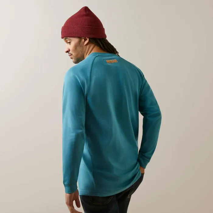 Men TShirts and Polos Ariat Rebar Cotton Strong Block TShirt Storm Blue Men TShirts and Polos Ariat Rebar Cotton Strong Block TShirt Storm Blue