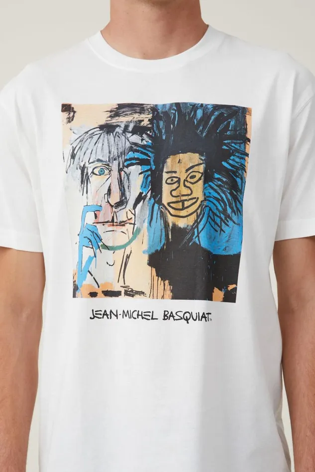 Men Tees and Tanks Cotton On Basquiat Loose Fit TShirt Lcn Bsq Vintage Whitedos Cabezas Men Tees and Tanks Cotton On Basquiat Loose Fit TShirt Lcn Bsq Vintage Whitedos Cabezas