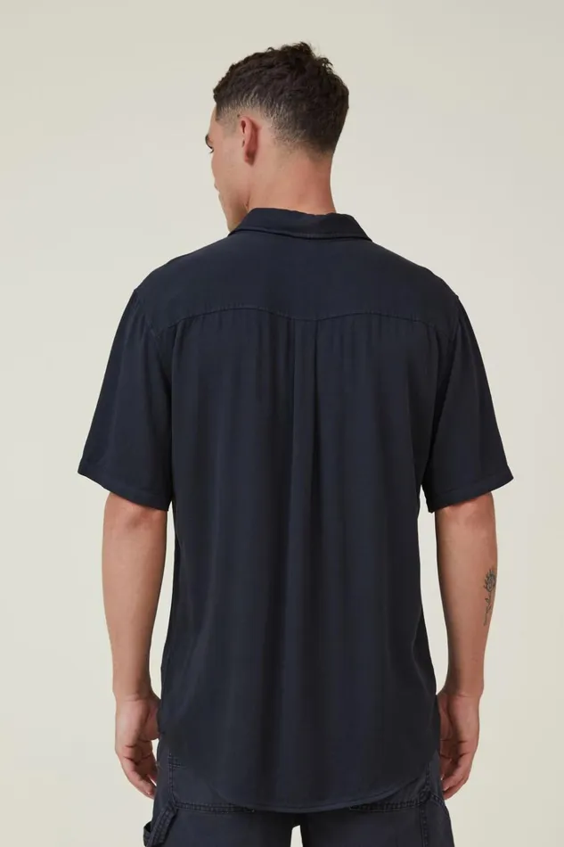 Men Tees and Tanks Cotton On Cuban Short Sleeve Shirt Washed Black Men Tees and Tanks Cotton On Cuban Short Sleeve Shirt Washed Black