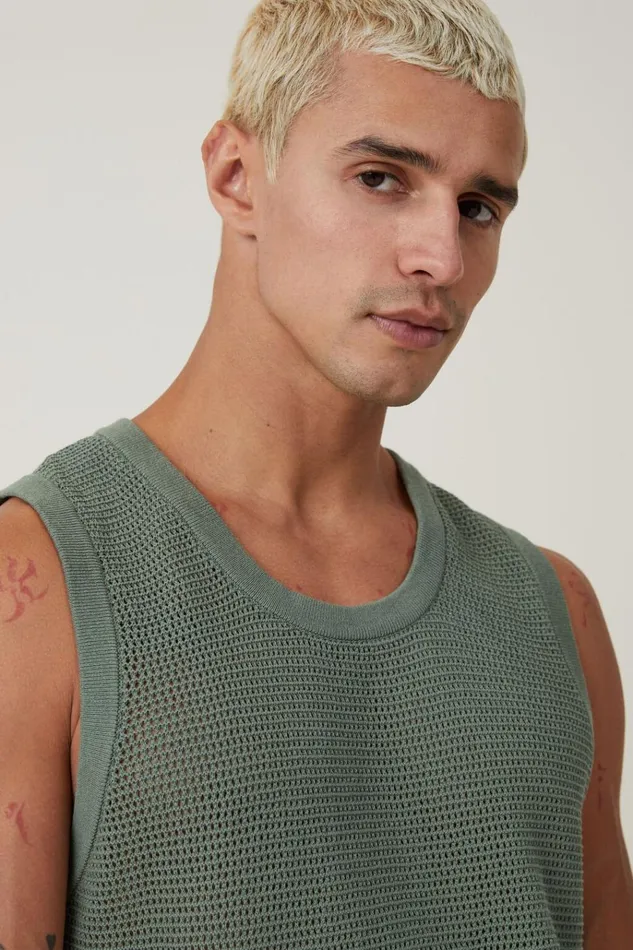 Men Tees and Tanks Cotton On Knit Tank Sage Green Men Tees and Tanks Cotton On Knit Tank Sage Green