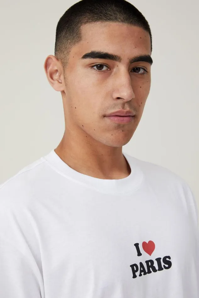 Men Tees and Tanks Cotton On Loose Fit Art TShirt White I Love Paris Men Tees and Tanks Cotton On Loose Fit Art TShirt White I Love Paris