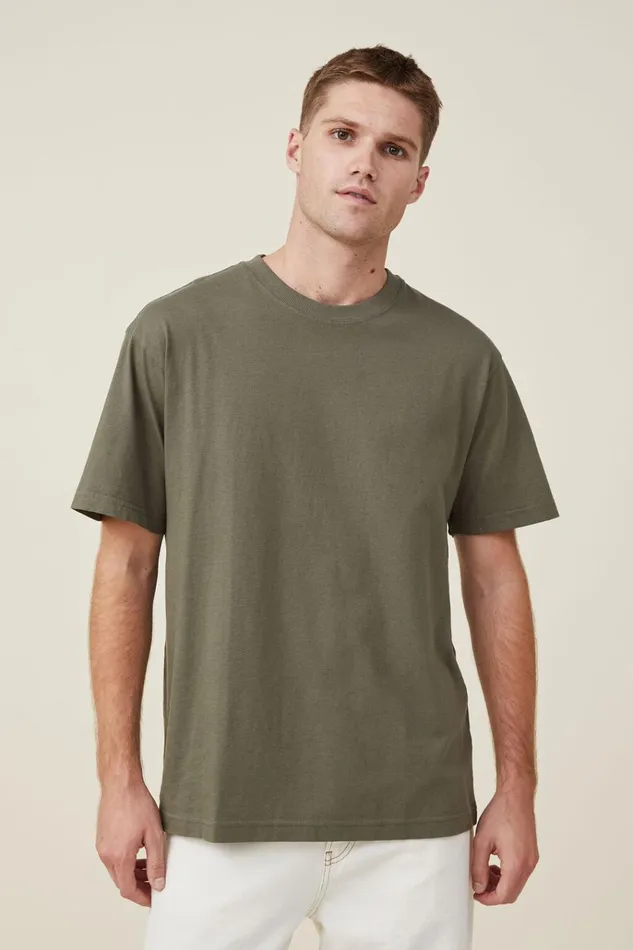 Men Tees and Tanks Cotton On Organic Loose Fit TShirt Military