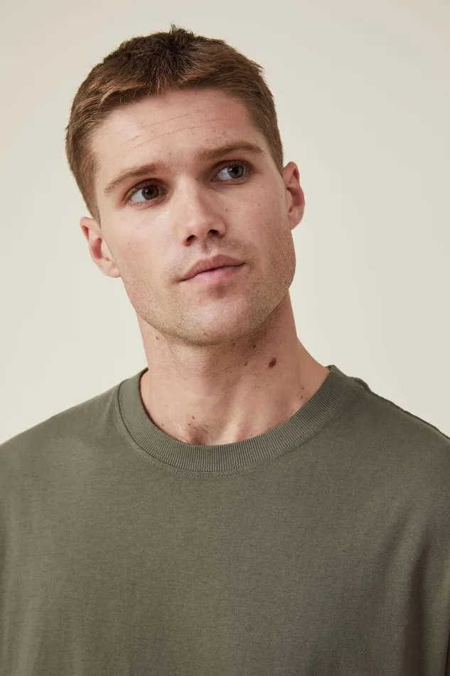 Men Tees and Tanks Cotton On Organic Loose Fit TShirt Military Men Tees and Tanks Cotton On Organic Loose Fit TShirt Military