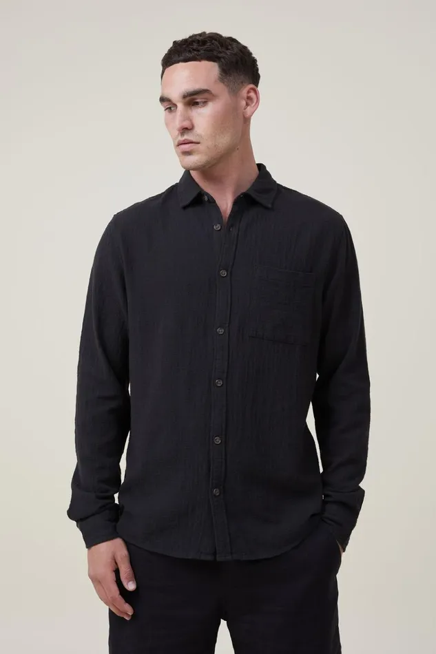 Men Tees and Tanks Cotton On Portland Long Sleeve Shirt Washed Black Cheesecloth Men Tees and Tanks Cotton On Portland Long Sleeve Shirt Washed Black Cheesecloth