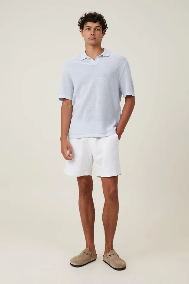 Men Tees and Tanks Cotton On Resort Short Sleeve Polo Light Blue Men Tees and Tanks Cotton On Resort Short Sleeve Polo Light Blue