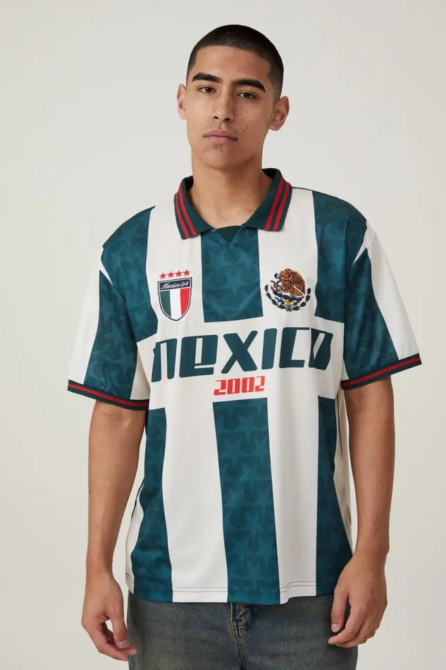 Men Tees and Tanks Cotton On Soccer Jersey Pineneedle Green Vintage White mexico 2002 Men Tees and Tanks Cotton On Soccer Jersey Pineneedle Green Vintage White mexico 2002