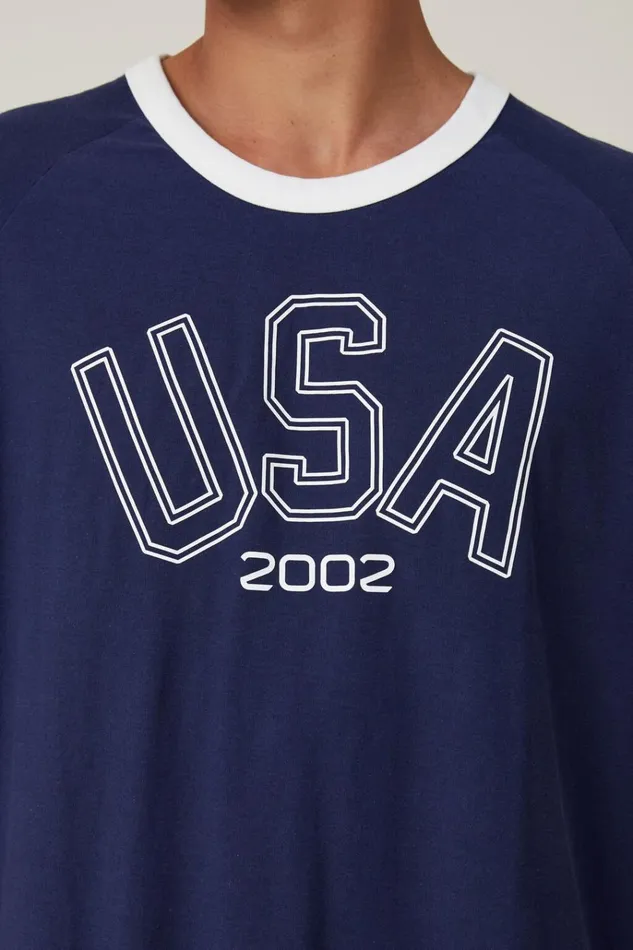 Men Tees and Tanks Cotton On Soccer TShirt Indigovintage Whiteusa 2002 Men Tees and Tanks Cotton On Soccer TShirt Indigovintage Whiteusa 2002
