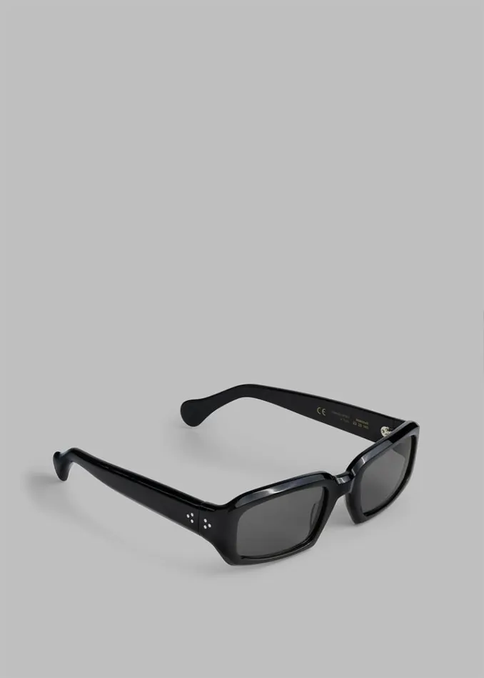 Men The Frankie Shop Port Tanger Mektoub Sunglasses 8211 Black AcetateBlack Lens Black Acetateblack Lens