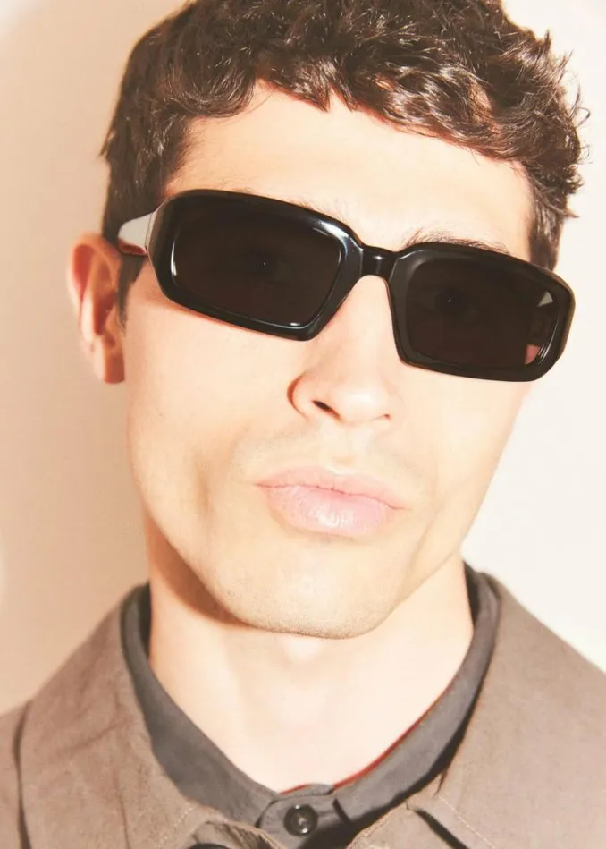 Men The Frankie Shop Port Tanger Mektoub Sunglasses 8211 Black AcetateBlack Lens Black Acetateblack Lens