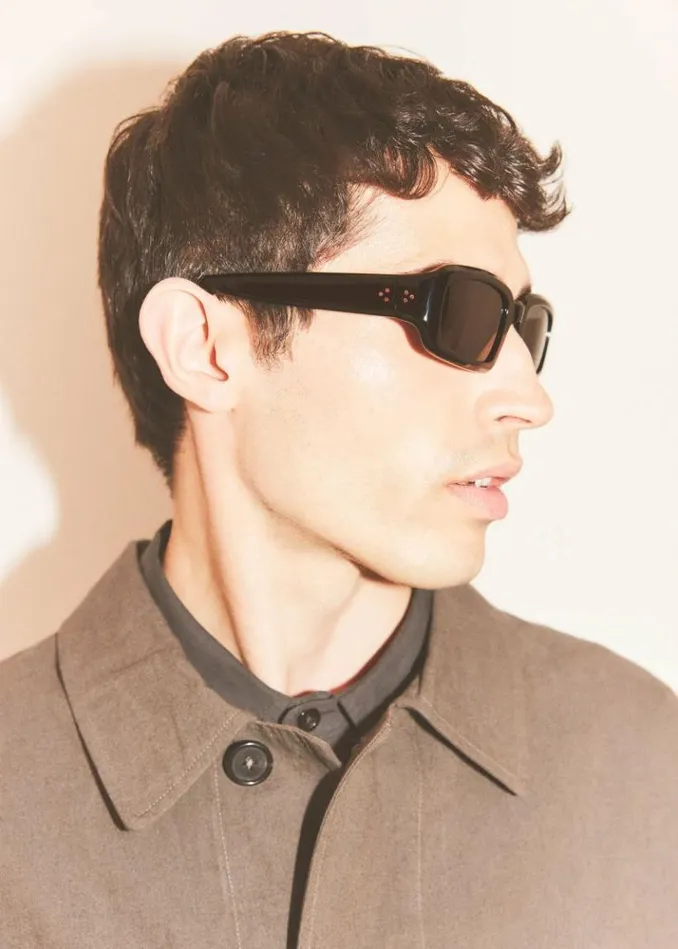 Men The Frankie Shop Port Tanger Mektoub Sunglasses 8211 Black AcetateBlack Lens Black Acetateblack Lens