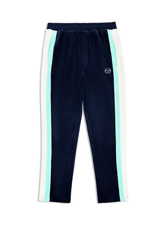 Men Tracksuits Sergio Tacchini Lazaro Velour Track Pant Maritime Blue