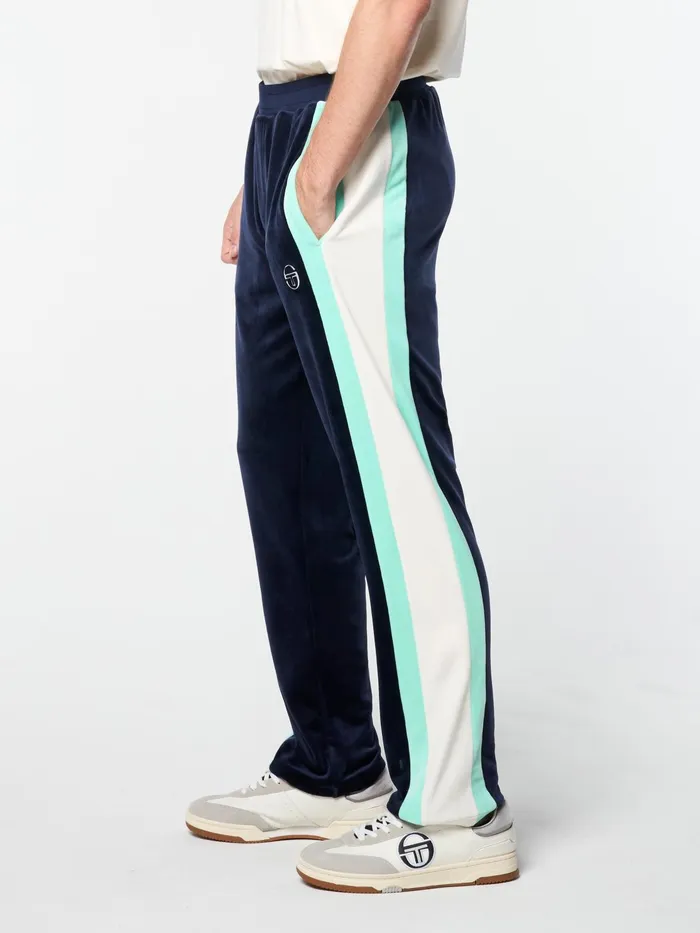 Men Tracksuits Sergio Tacchini Lazaro Velour Track Pant Maritime Blue