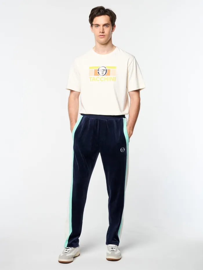 Men Tracksuits Sergio Tacchini Lazaro Velour Track Pant Maritime Blue
