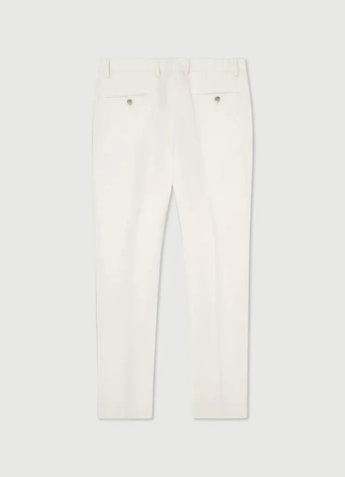 Men Trousers and Chinos Hackett London Slim Fit Herringbone Chinos Ecru White