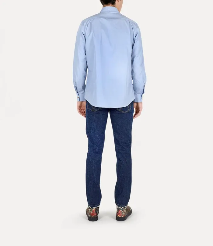 Men Two Button Krall Shirt Blue Vivienne Westwood Shirts Men Two Button Krall Shirt Blue Vivienne Westwood Shirts