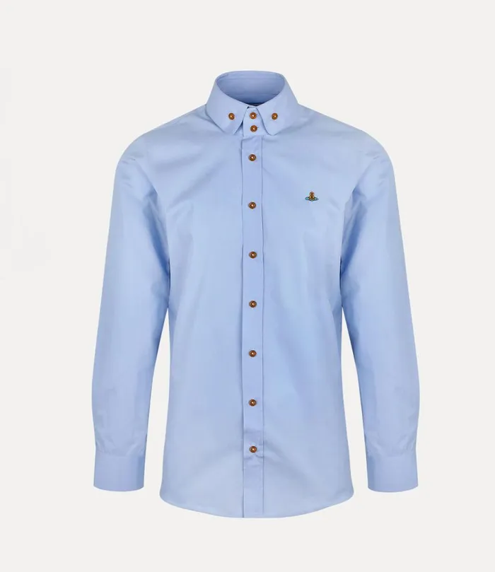 Men Two Button Krall Shirt Blue Vivienne Westwood Shirts Men Two Button Krall Shirt Blue Vivienne Westwood Shirts