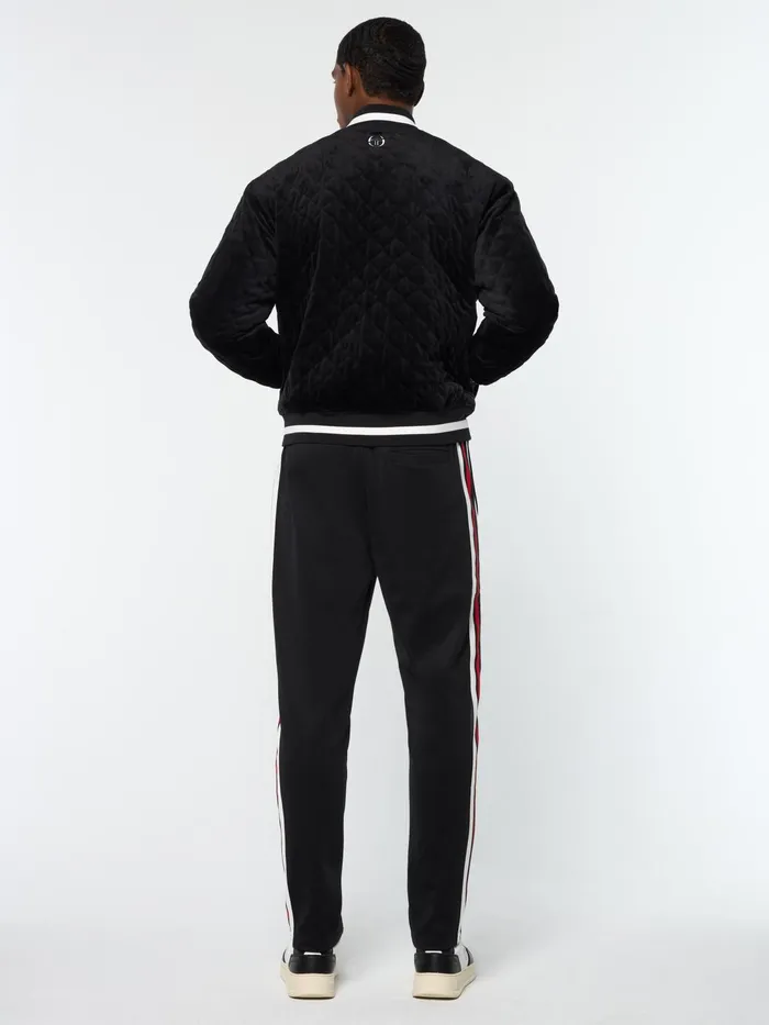 Men Velour Sergio Tacchini Fasano Quilted Velour Jacket Black Beauty