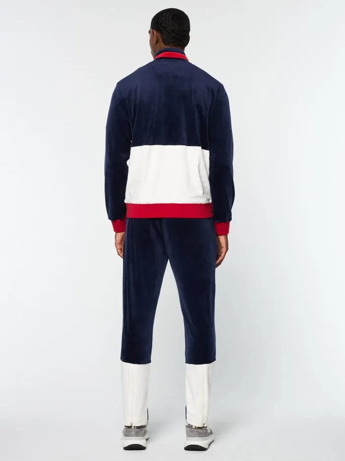 Men Velour Sergio Tacchini Foggia Velour Debossed Track Jacket Maritime Blue