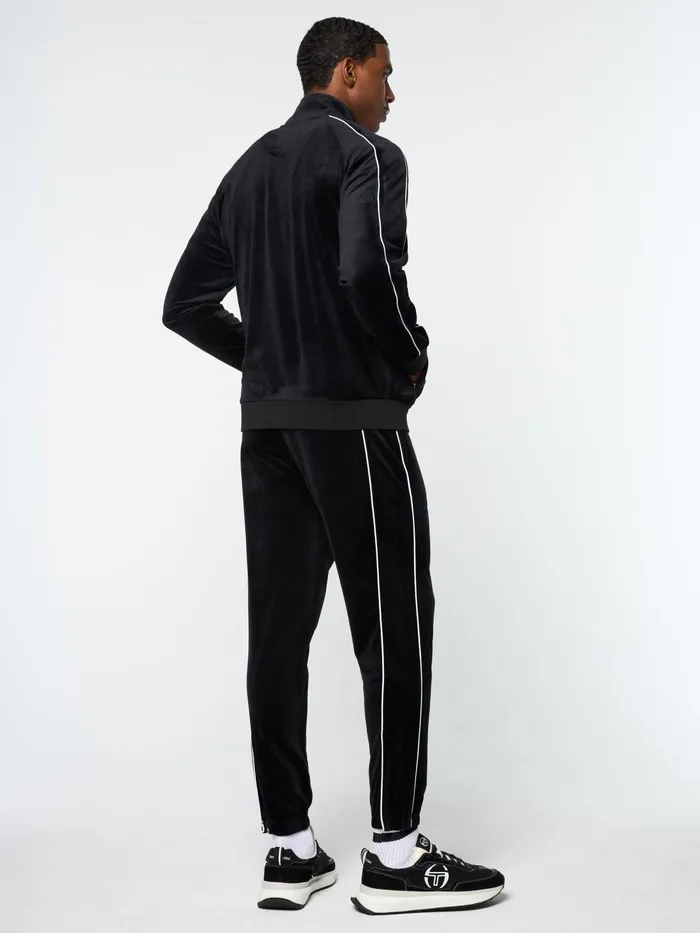 Men Velour Sergio Tacchini Lioni Velour Track Jacket Black Beauty