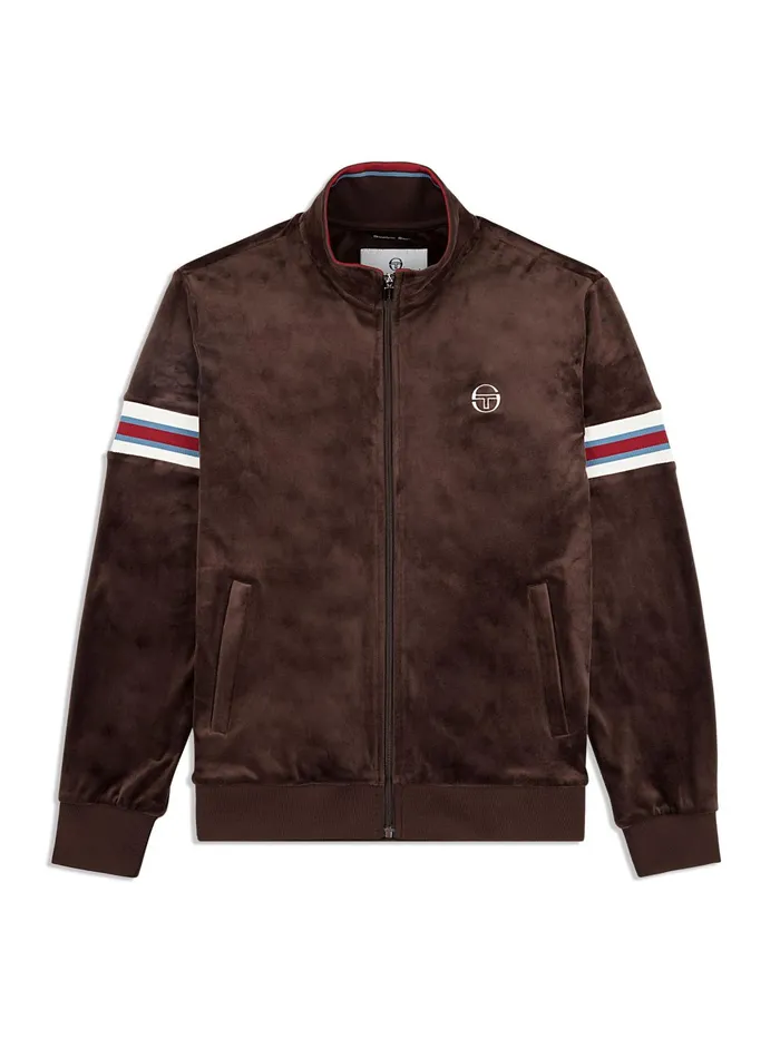 Men Velour Sergio Tacchini Ostuni Velour Track Jacket Java