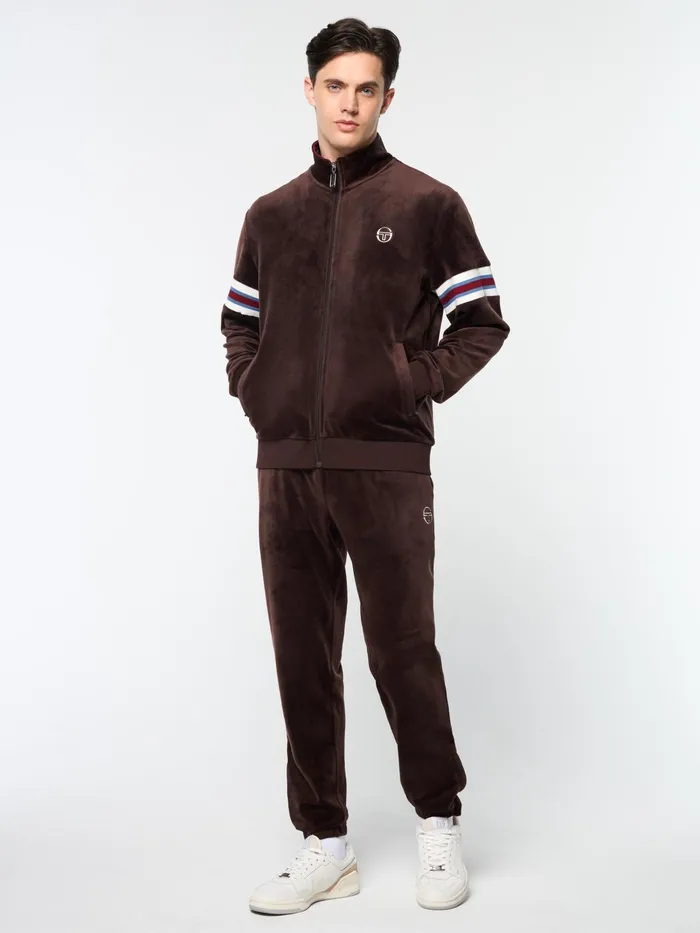 Men Velour Sergio Tacchini Ostuni Velour Track Jacket Java