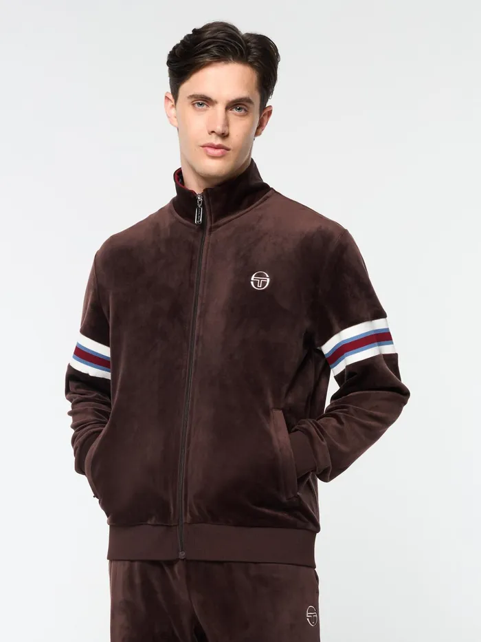 Men Velour Sergio Tacchini Ostuni Velour Track Jacket Java