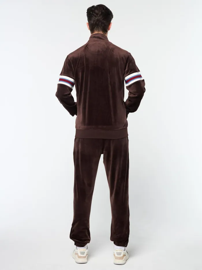 Men Velour Sergio Tacchini Ostuni Velour Track Jacket Java