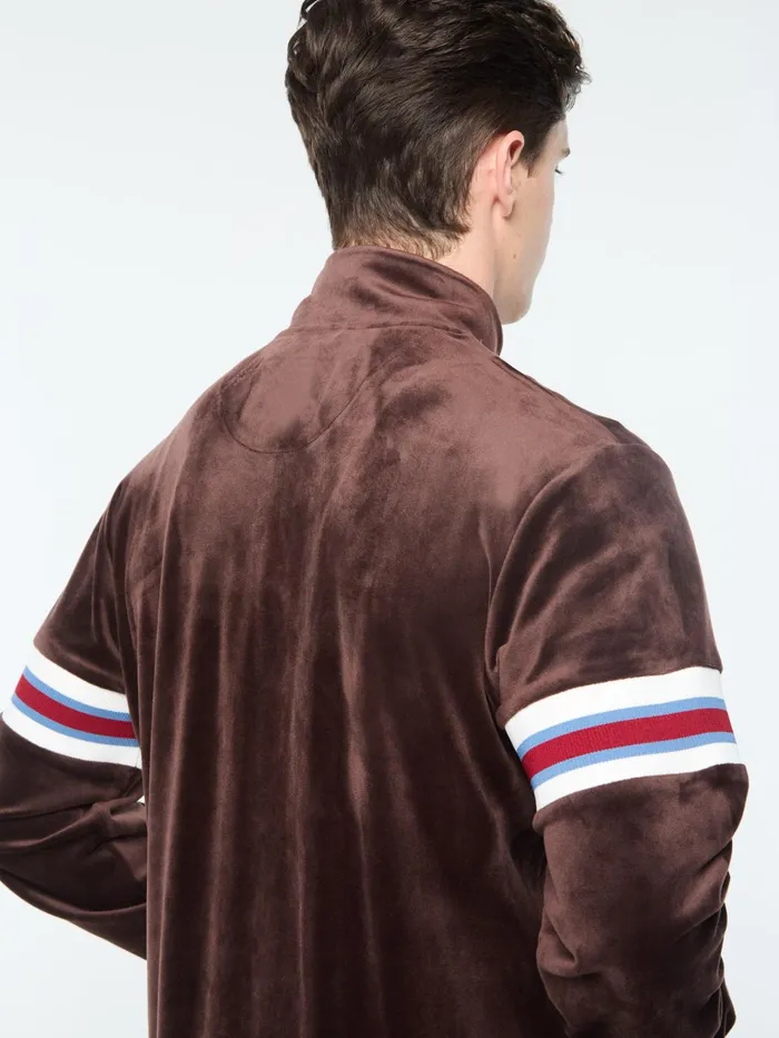 Men Velour Sergio Tacchini Ostuni Velour Track Jacket Java