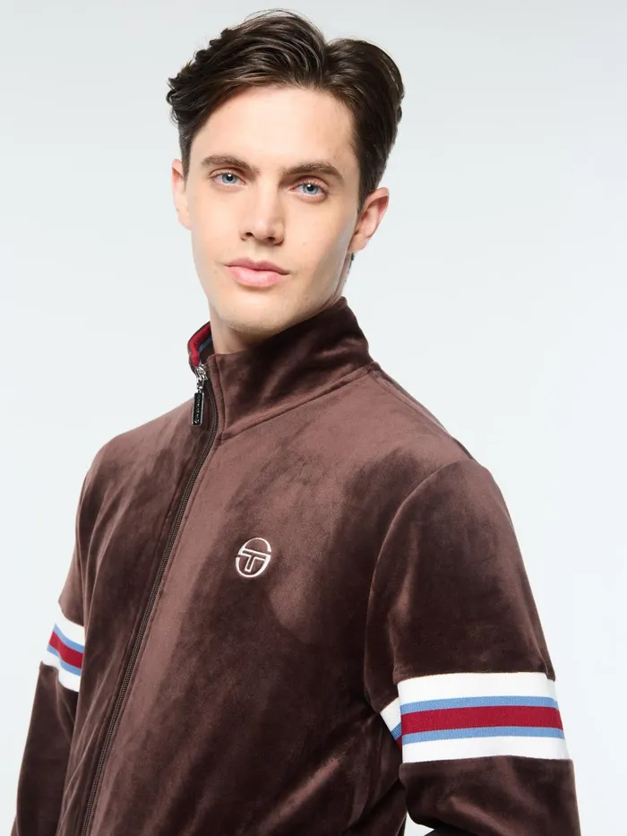 Men Velour Sergio Tacchini Ostuni Velour Track Jacket Java