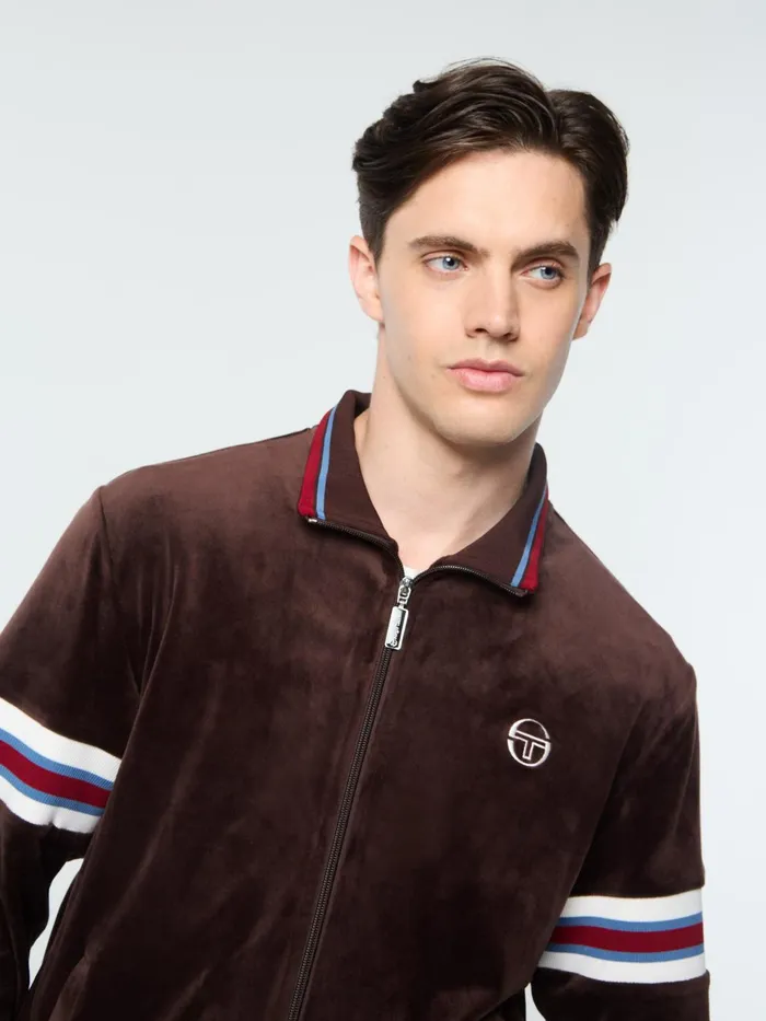 Men Velour Sergio Tacchini Ostuni Velour Track Jacket Java