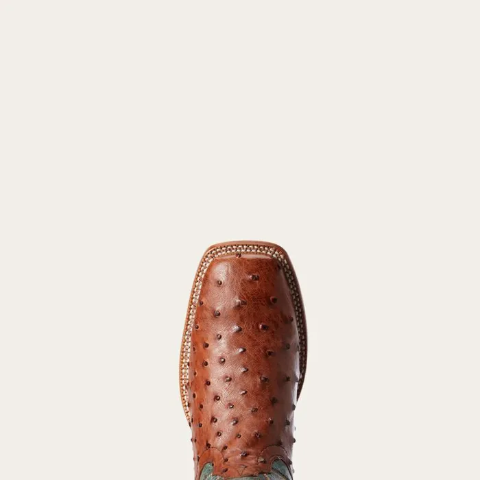 Men Western Boots Ariat Gallup Western Boot Brandy Full Quill Ostrich Men Western Boots Ariat Gallup Western Boot Brandy Full Quill Ostrich