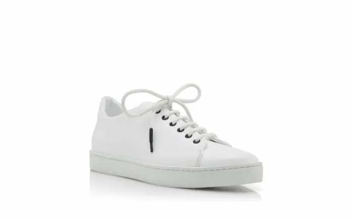 Men White Calf Leather Low Cut Sneakers Manolo Blahnik Gifts For Him