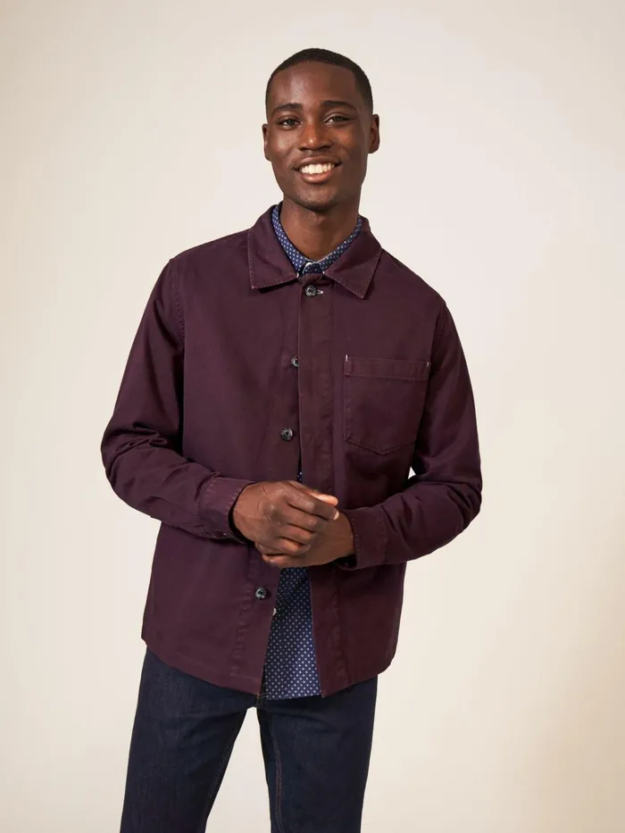 Men White Stuff Shirts Everade Shacket Dk Plum Men White Stuff Shirts Everade Shacket Dk Plum