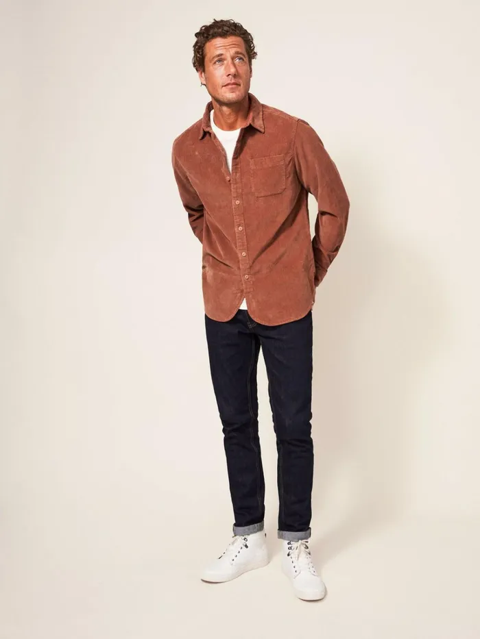 Men White Stuff Shirts Whitwick Cord Shirt Deep Brown Men White Stuff Shirts Whitwick Cord Shirt Deep Brown
