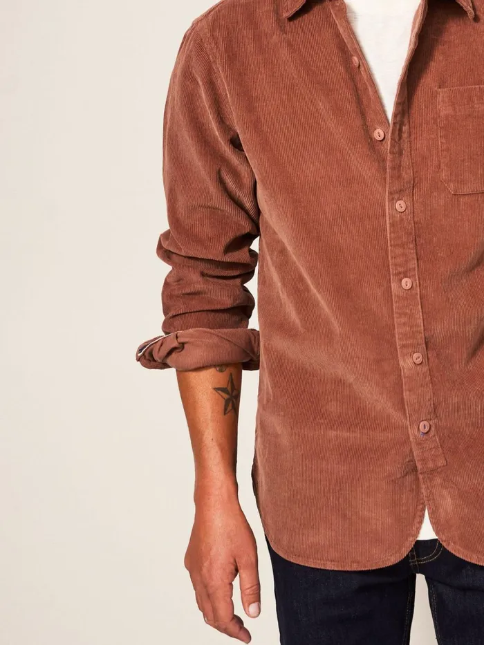 Men White Stuff Shirts Whitwick Cord Shirt Deep Brown Men White Stuff Shirts Whitwick Cord Shirt Deep Brown