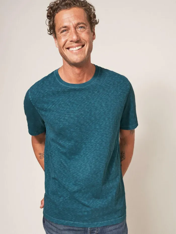 Men White Stuff Tshirts Abersoch Short Sleeve Tee Mid Teal