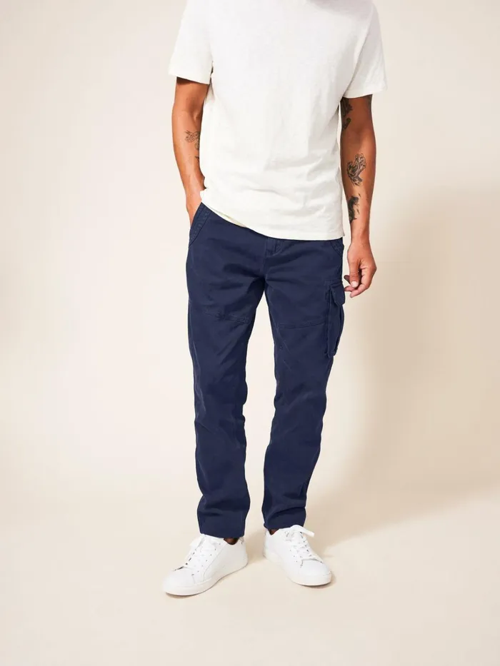 Men White Stuff Trousers Kegworth Organic Cargo Trouser Dark Navy Men White Stuff Trousers Kegworth Organic Cargo Trouser Dark Navy