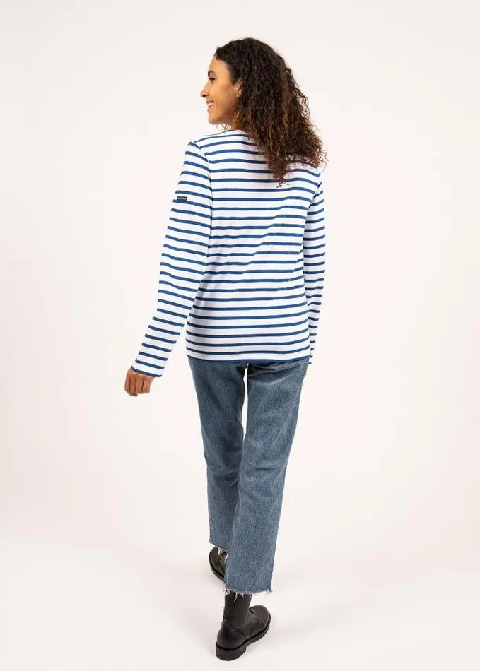 MenWomen Breton Striped Shirts Saint James MINQUIERS MODERN White Royal Blue