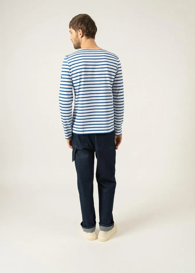 MenWomen Breton Striped Shirts Saint James MINQUIERS MODERN White Royal Blue