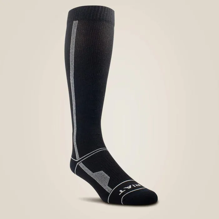MenWomen Socks Ariat AriatTEK Over The Calf Performance Compression Sock Black