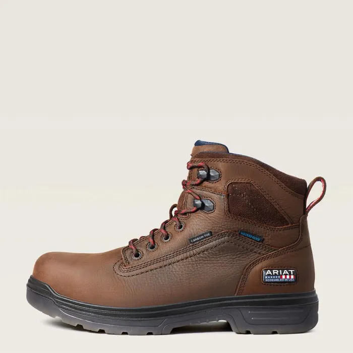 Men Work Boots Ariat Turbo 6034 USA Assembled Waterproof Carbon Toe Work Boot Rich Brown Men Work Boots Ariat Turbo 6034 USA Assembled Waterproof Carbon Toe Work Boot Rich Brown