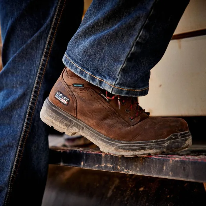 Men Work Boots Ariat Turbo 6034 USA Assembled Waterproof Carbon Toe Work Boot Rich Brown Men Work Boots Ariat Turbo 6034 USA Assembled Waterproof Carbon Toe Work Boot Rich Brown