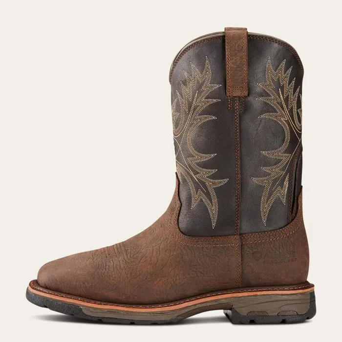 Men Work Boots Ariat WorkHog Waterproof Work Boot Bruin Brown Men Work Boots Ariat WorkHog Waterproof Work Boot Bruin Brown