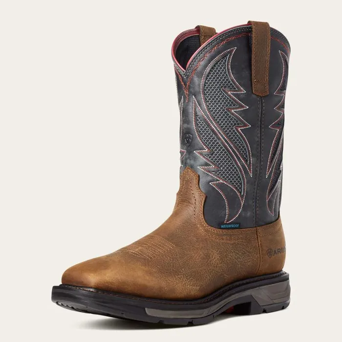 Men Work Boots Ariat WorkHog XT VentTEK Waterproof Work Boot Rye Brown