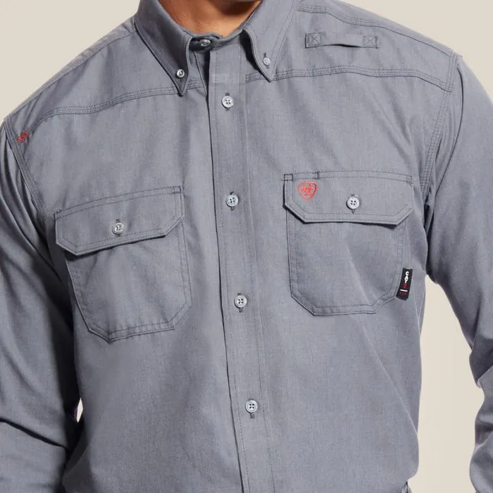Men Workwear Ariat FR Featherlight Work Shirt Gunmetal